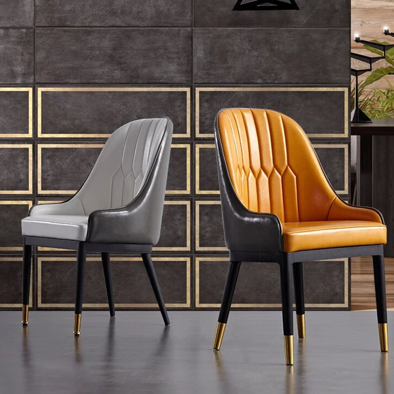 

Серые удобные обеденные стулья, кожаные деревянные дизайнерские обеденные стулья, офисные мягкие стулья для макияжа, домашняя мебель
