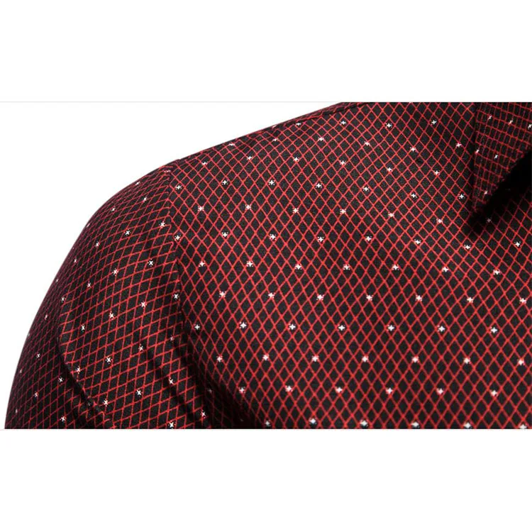 Mens Shirts Short Sleeve Turn Down Collar Plaid Print Summer Slim Tops Mens Clothing