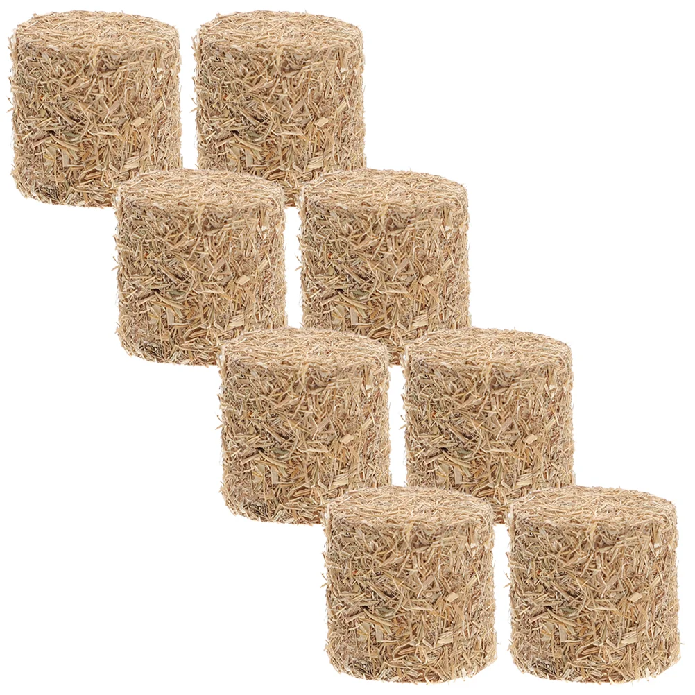 

8 pcs Miniature Faux Hayrick Ornament Mini Simulation Hayrick Photo Prop for Doll House (Cylinder Shape)