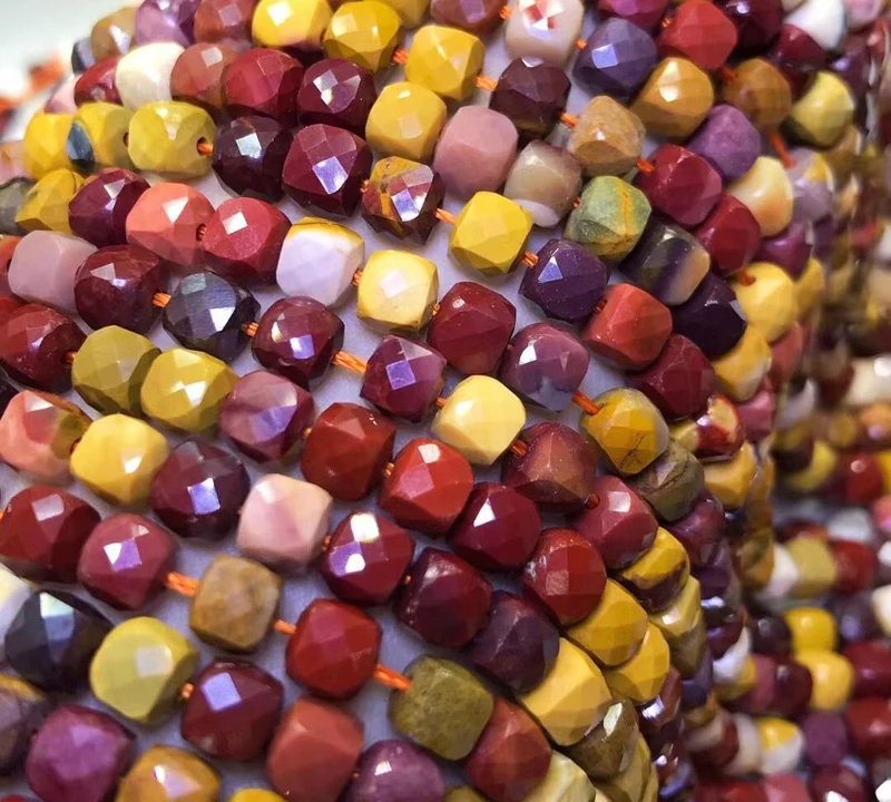 

Natural Mookaite Faceted Cube Beads for Jewelry Making Square Shape Quartz Stone Bead Bracelet Supplies