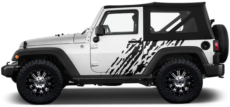 

Заводские поделки брызговик боковой графика комплект виниловая наклейка обмотка Совместимость с Jeep Wrangler 2 двери 20072016 матовый черный