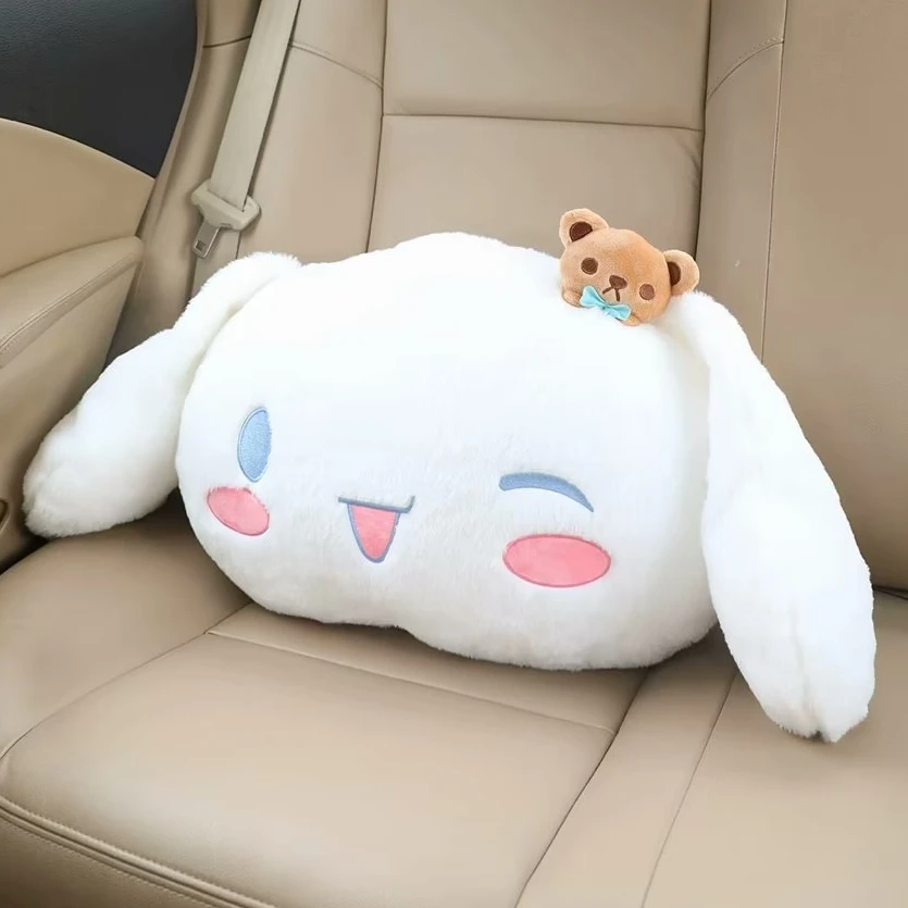 

Милая подушка для подголовника Cinnamoroll для автомобиля, милая мягкая приятная подушка в японском стиле, украшение автомобиля, подарки на день рождения для девочек