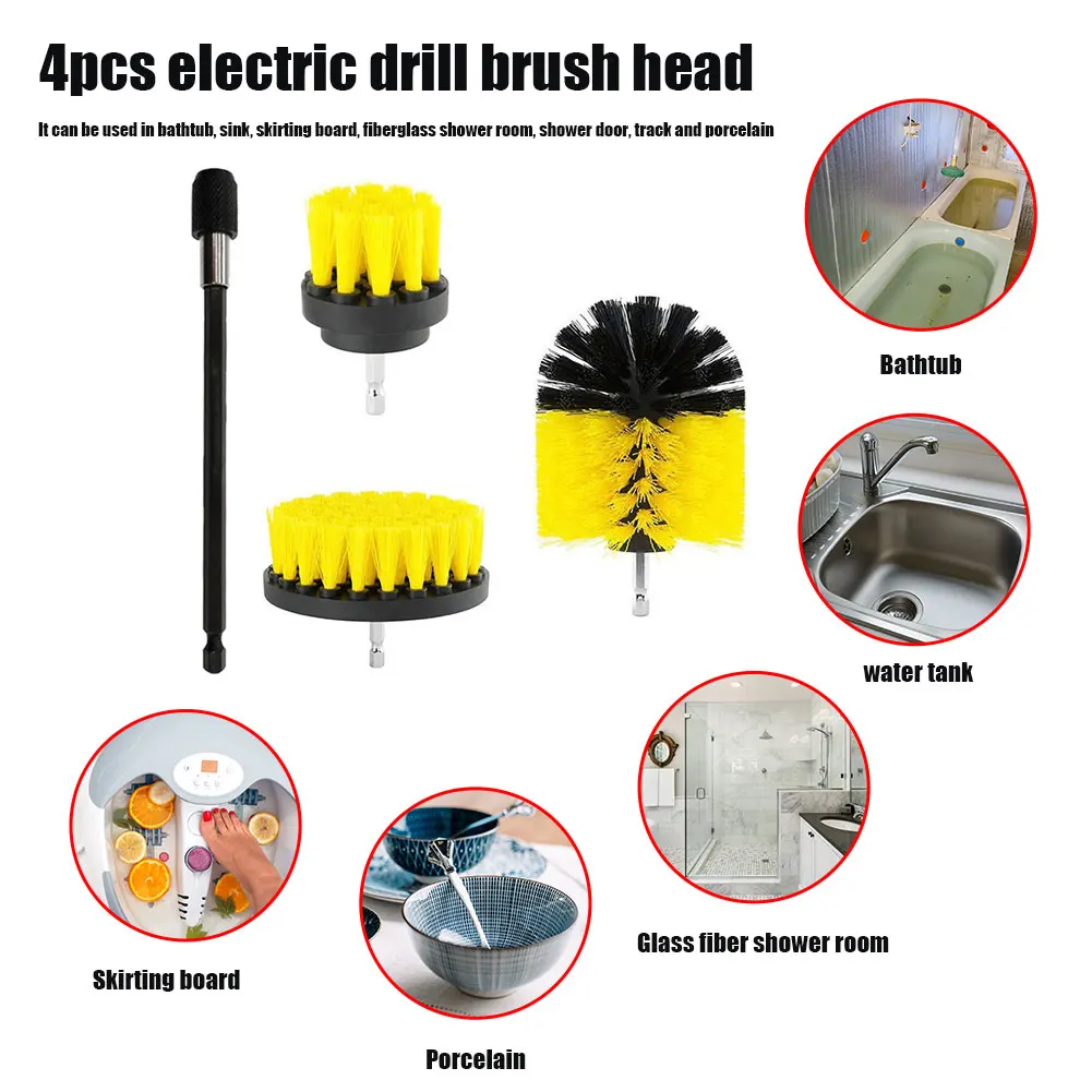 

Cleaning Brush For Carpet Glass Car Tires Nylon Brushes Scrubber Drill Brush Set Electric Drill Brush Kit Plastic Round Brush