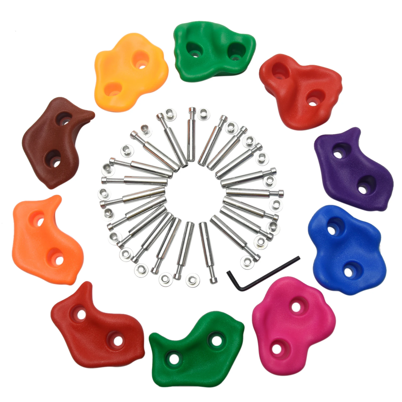 

Grip Backyard Wall Stones Toys For Kids With Screws Assorted Climbing Rock Set Hand Feet Holds Small Children Playground Plastic