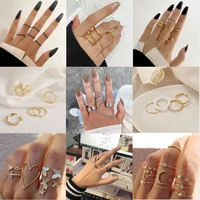 personality butterfly rings for womens fashion heart irregular chain pear party jewelry accessories