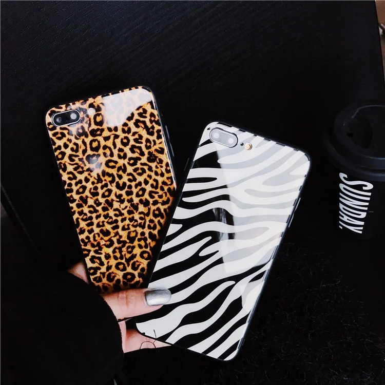

New Leopard and Zebra Pattern Glass Phone Case for Samsung Galax S22 pro ultra