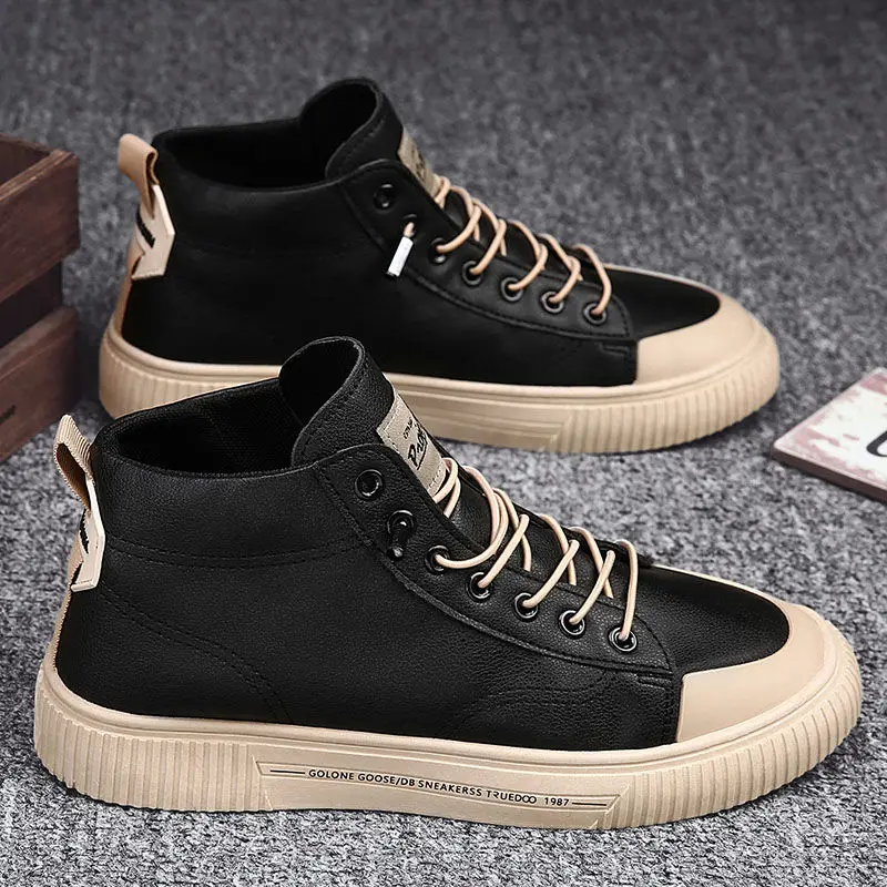 

2021 spring new men's shoes sports Joker Korean trend high canvas shoes casual shoes students shoes men