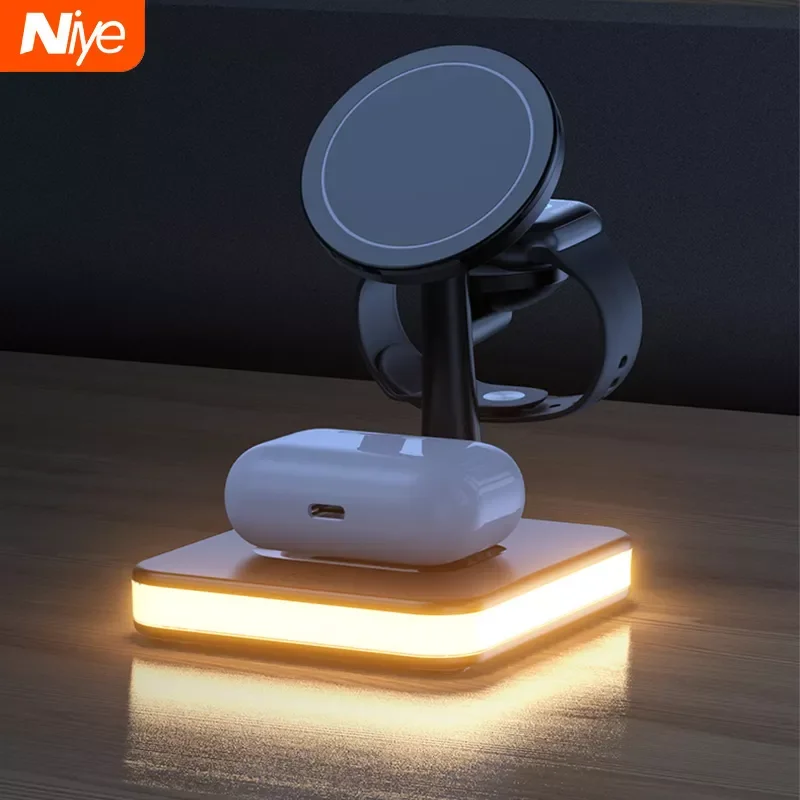 

3 in 1 Magnetic Wireless Charger Stand For iPhone 12 13 Mini Pro Max/Apple Watch 25W Fast Charging Dock Station For Airpods Pro