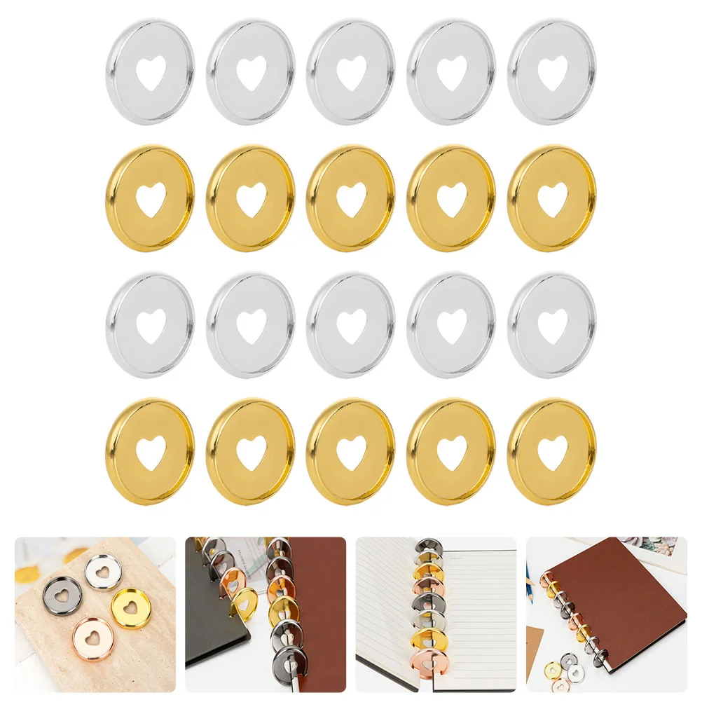 

Discs Binding Binder Ring Bookfor Mini Crafts Women Adults Heart Buckle Disc Expansion Rings Loose Leaf Multicolor Journal