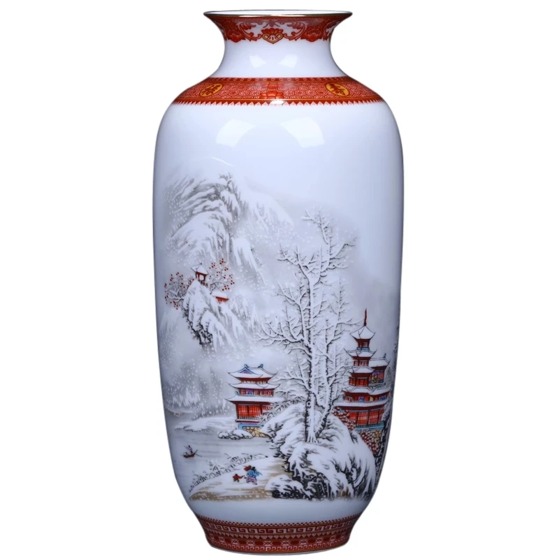 

Антикварная керамическая ваза Цзиндэчжэнь, ваза в виде яичницы, аксессуары для стола, поделки, горшок для цветов в традиционном китайском с...