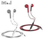 Проводные стереонаушники M  J 3,5 мм, гарнитура с басами для IOS, iPhone, Samsung, xiaomi, проводная стереогарнитура