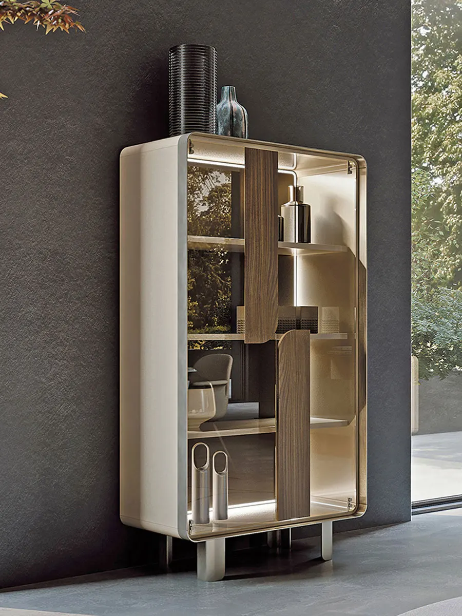 

Italian luxury wine cabinet, living room, floor to floor storage cabinet, designer, high-end household glass wine cabinet, displ