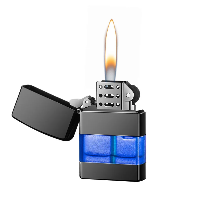 

Perspective Gas Window Grinding Wheel Lighters Butane Gas Lighters Metal Open Flame Lighters Cigarette Lighters Gadgets For Men