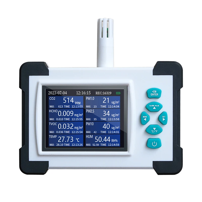 

7 In 1 Multi Air Quality Detector TVOC HCHO PM CO2 TEMPERATURE HUMIDITY Air Quality Detector Wifi Upgrade Version