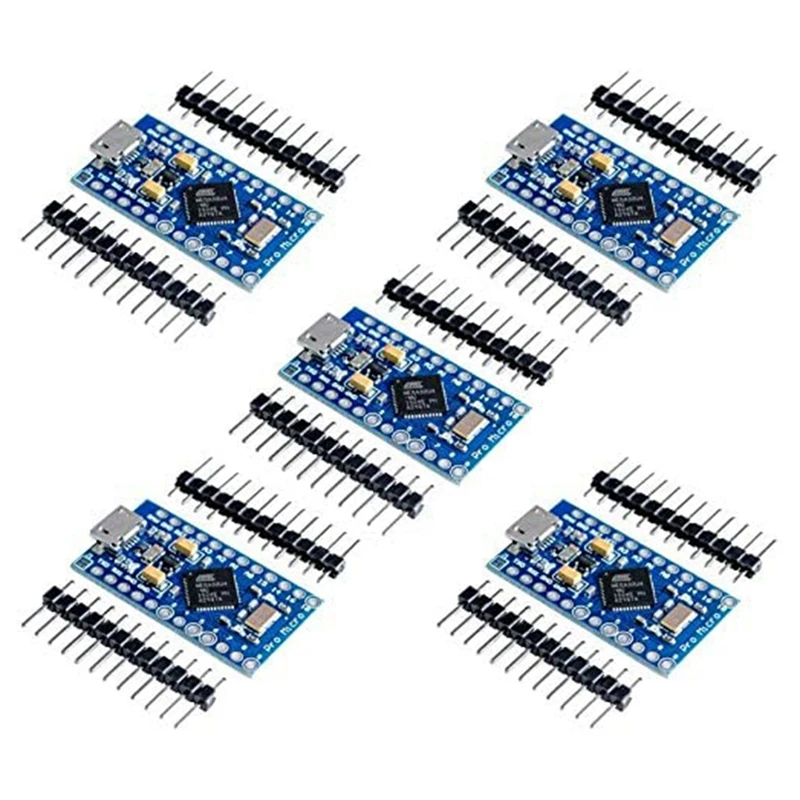 

5Pcs Pro Mini Atmega32u4 5V/16Mhz Module With Pin Header For Arduino Leonardo Envol