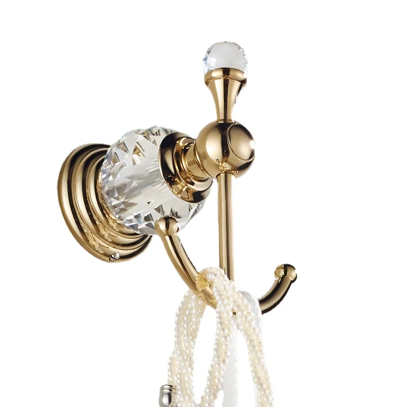 Позолоченный хромированный крючок для пальто и шляпы фурнитура ванной комнаты