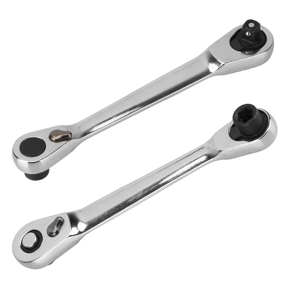 1/4 inch Socket Ratchet Wrench Double Ended Rod Metric Imperial System Screwdriver Sockets Bit Tool Ratchet Handle Wrenches