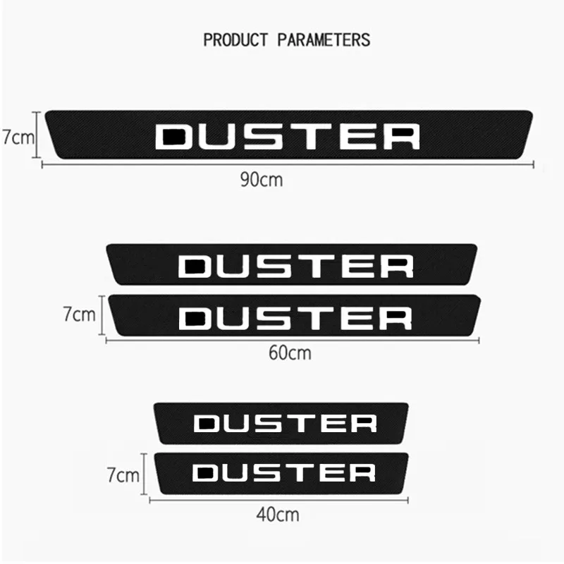 

Защита края двери автомобиля, защитная полоса для порога, накладка из углеродного волокна, защита от царапин, декоративные наклейки для Dacia Duster