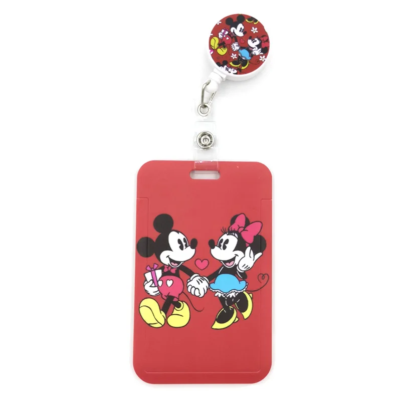 

Lovely Mickey Minnie Mouse Cute Credit Card Cover Lanyard Bags Badge Reel Student Nurse Exhibition Name Badge Kids Key Ring