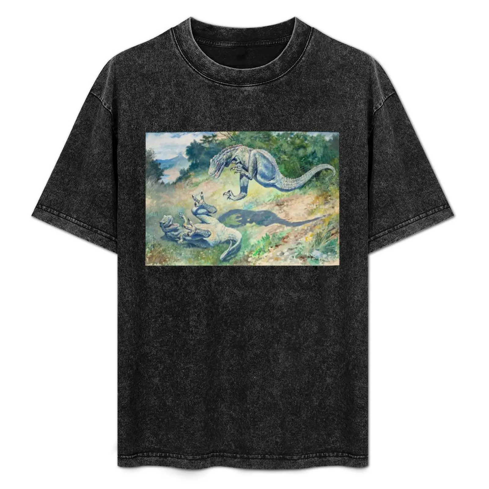 Leaping Laelaps от Charles R. Knight - футболка с рисунком динозавра рубашка на заказ рубашки