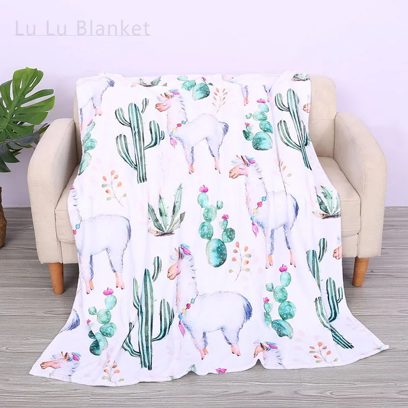 

Alpaca Cactus Avocado Designer Blanket Soft Throw Bedspread Beach Warm Travel Cover For Kids Boys Girls Gift