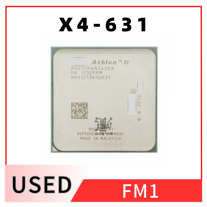 

Athlon II X4 631 2.6 GHz Quad-Core CPU Processor AD631XWNZ43GX Socket FM1