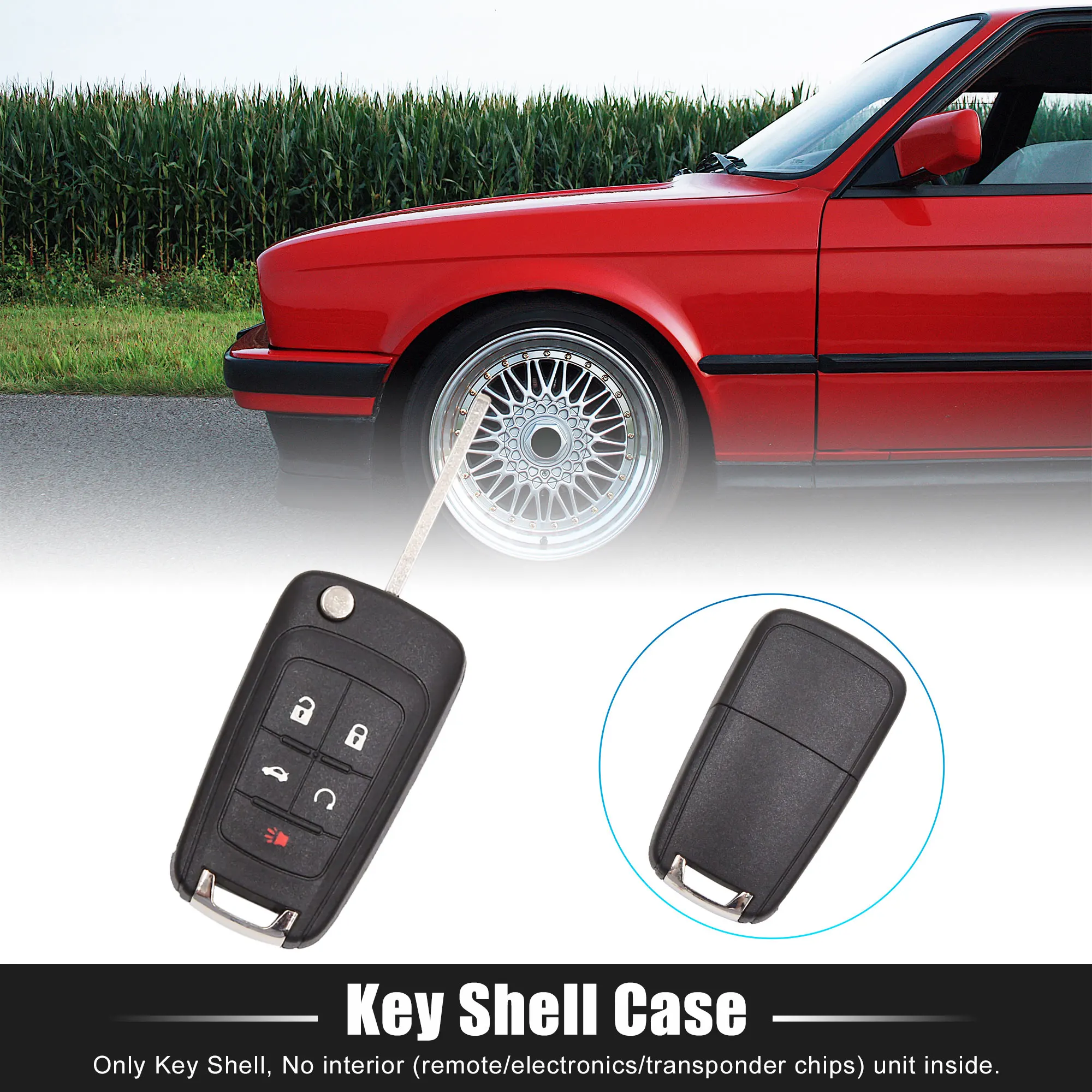 

X Autohaux Car Remote Key Case Shell 5 Key Button Cover Tools for Chevrolet Camaro Cruze Equinox Malibu Sonic Spark Volt 2010-13