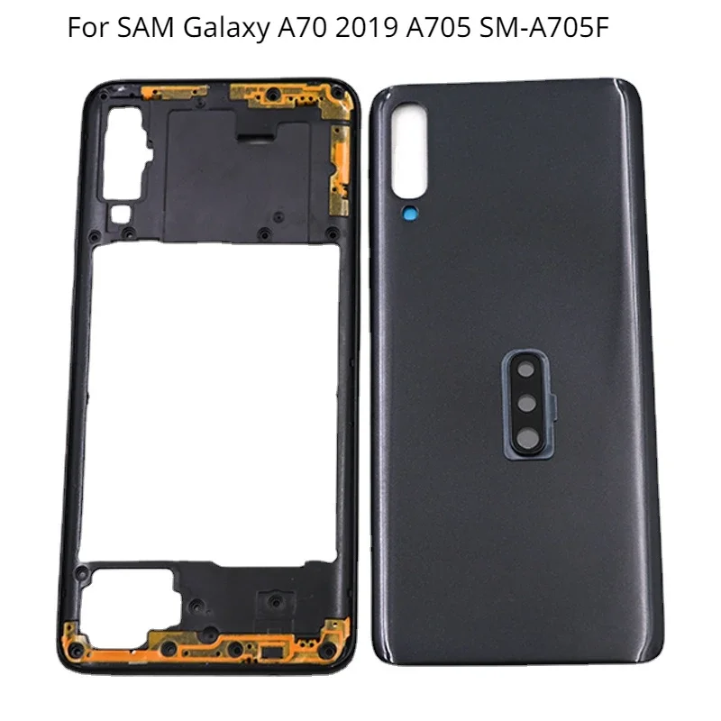 Для SAM Galaxy A70 Средняя рамка лицевая панель задняя крышка батарейного отсека дверь