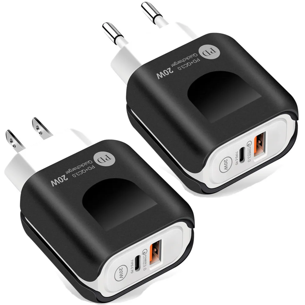 

100pcs Quick Eu US 20W type c charger 4.1A Type-c PD QC3.0 Wall Chargers For Iphone 12 13pro samsung