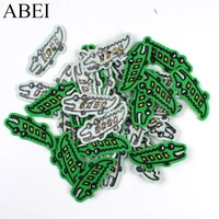 100pcslot cartoon small embroidery patch green crocodile animal clothing decoration craft diy iron heat transfer applique