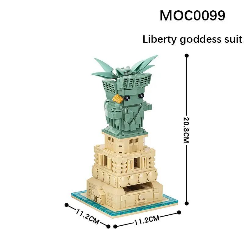 

MOC Statue of Liberty Building Blocks NY Symbolic Sculpture Model Bricks DIY Creative Toys For Children Kids Gifts Desk Ornament