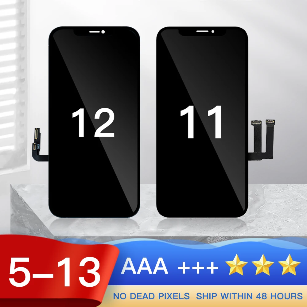 

ЖК-дисплей для iPhone X XR XS MAX 11 12 13 Pro Max, оригинальный запасной 3D сенсорный экран с цифровым преобразователем в сборе для 6S 7 8 Plus