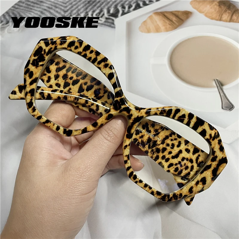

YOOSKE Anti Blue Light Glasses Frames Candy Color Polygon Square Eyeglasses for Women Vintage Plastic Clear Computer Eyewear