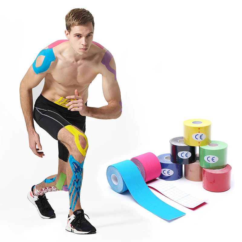 Ленты Kinesio эластичные бандажные наколенники ленты кинезиологические