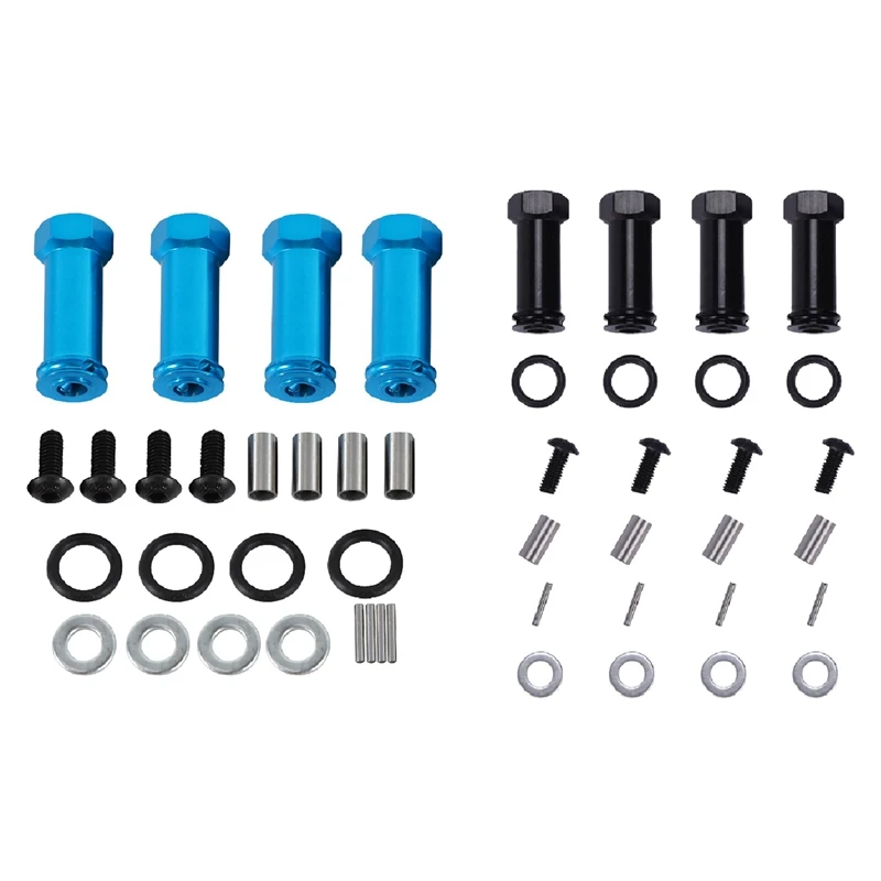 

2 Set 12Mm Wheel Hex Adapters Long 29Mm Extension RC Car Conversion Parts For 1/12 Wltoys 12428 12423, Sky Blue & Black