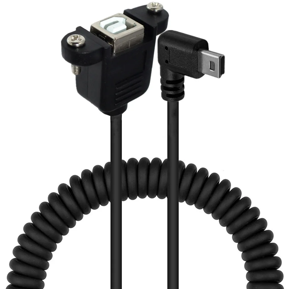 5Ft USB 2 0 B Панельное крепление до 90 ° вниз & вверх вправо влево Угловой Мини 5Pin