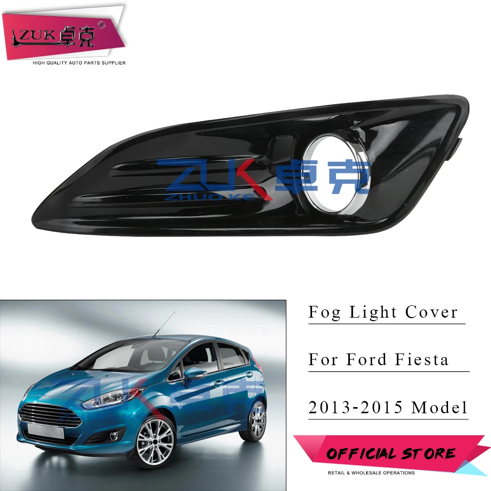 ZUK Front Bumper Foglight Garinish Trim Fog Light Anti-Fog Lamp Cover Hood For Ford Fiesta Hatchback 2013 2014 2015