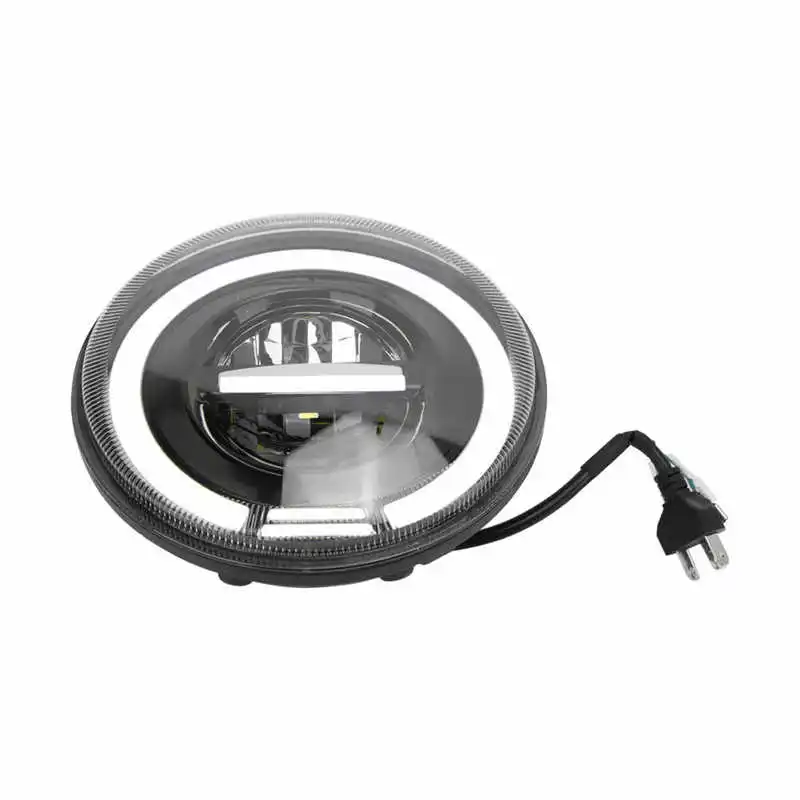 

Motorcycle Halo Headlight Motorcycle Round Headlight Universal Dual Lighting Color High Brightness with H4 To H13 Cable for