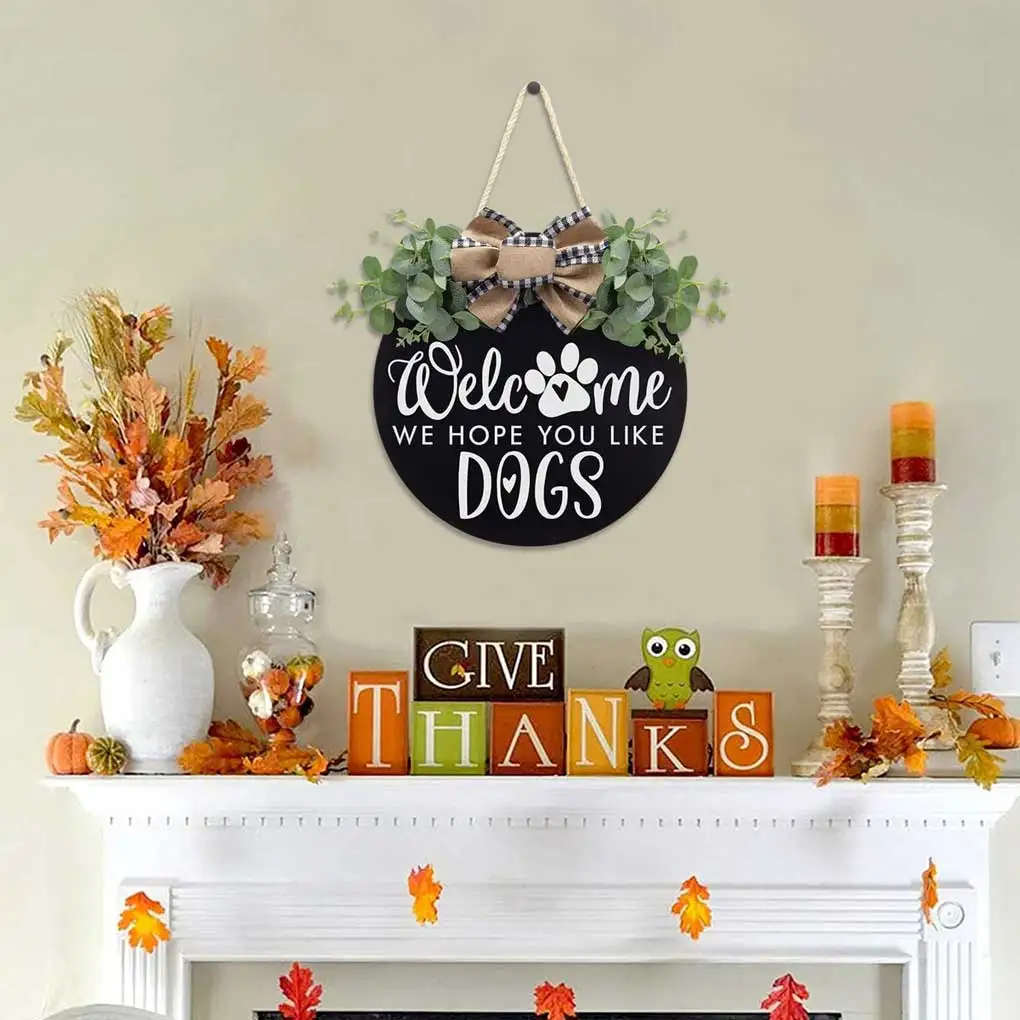 

Дверной знак приветствия вешалка Офис столовый Ресторан гостиная висячие украшения венок зубной орнамент подвеска