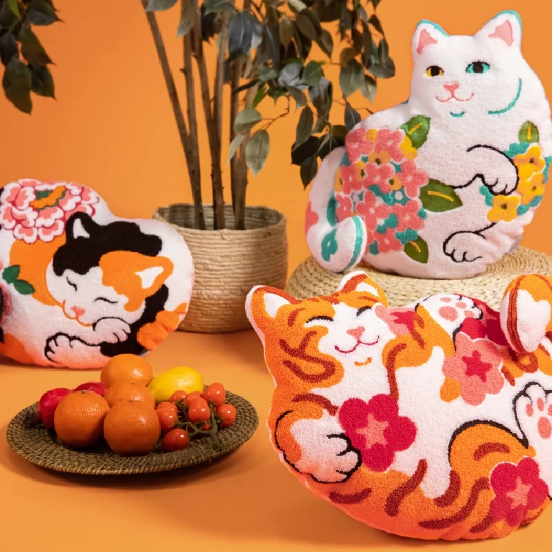 

Cat Pillow Kitten Cushion Lovely Kitten Cartoon Doll Sweet Girl Colorful Cat Soft Stuffed Animal Plush Toy Birthday Gift 1pc