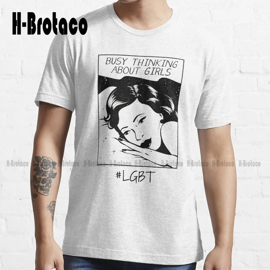 

Занятые мышления о девушках трендовая футболка мужские Гавайские рубашки хлопковые уличные простые винтажные повседневные футболки Станд...