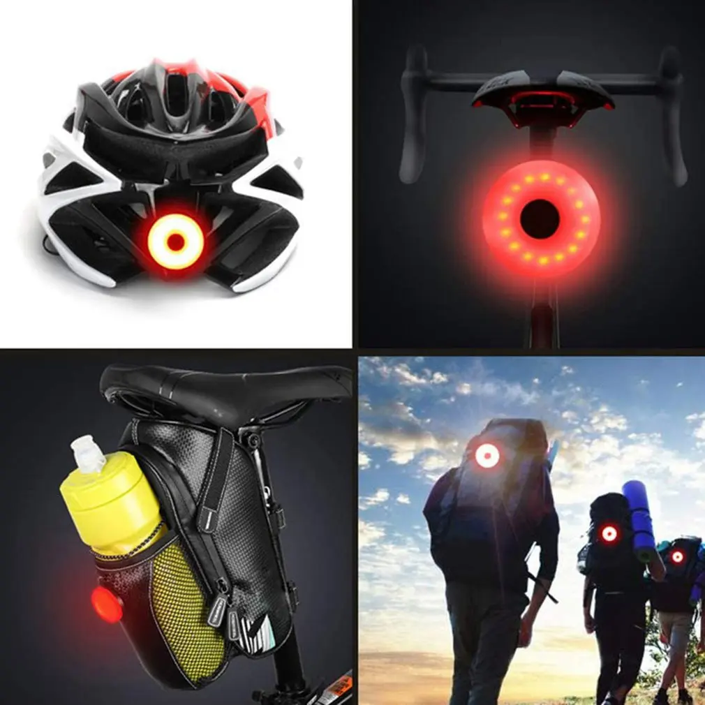 

LED Bicycle Tail Light Bike Rear Back Light USB Charging Mini MTB Backpack Helmet Lamp Night Cycling Safety Warning Lights