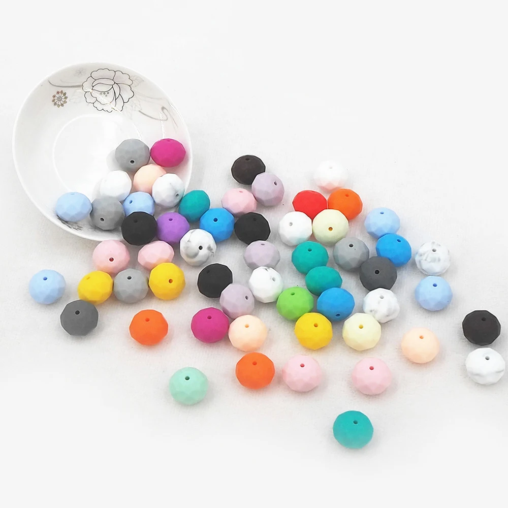 Chenkai 50pcs 20mm Silicone Oval Beads Faced Beads BPA Free Teething Infant Chewable Dummy Necklace Pacifier Toy Accessories