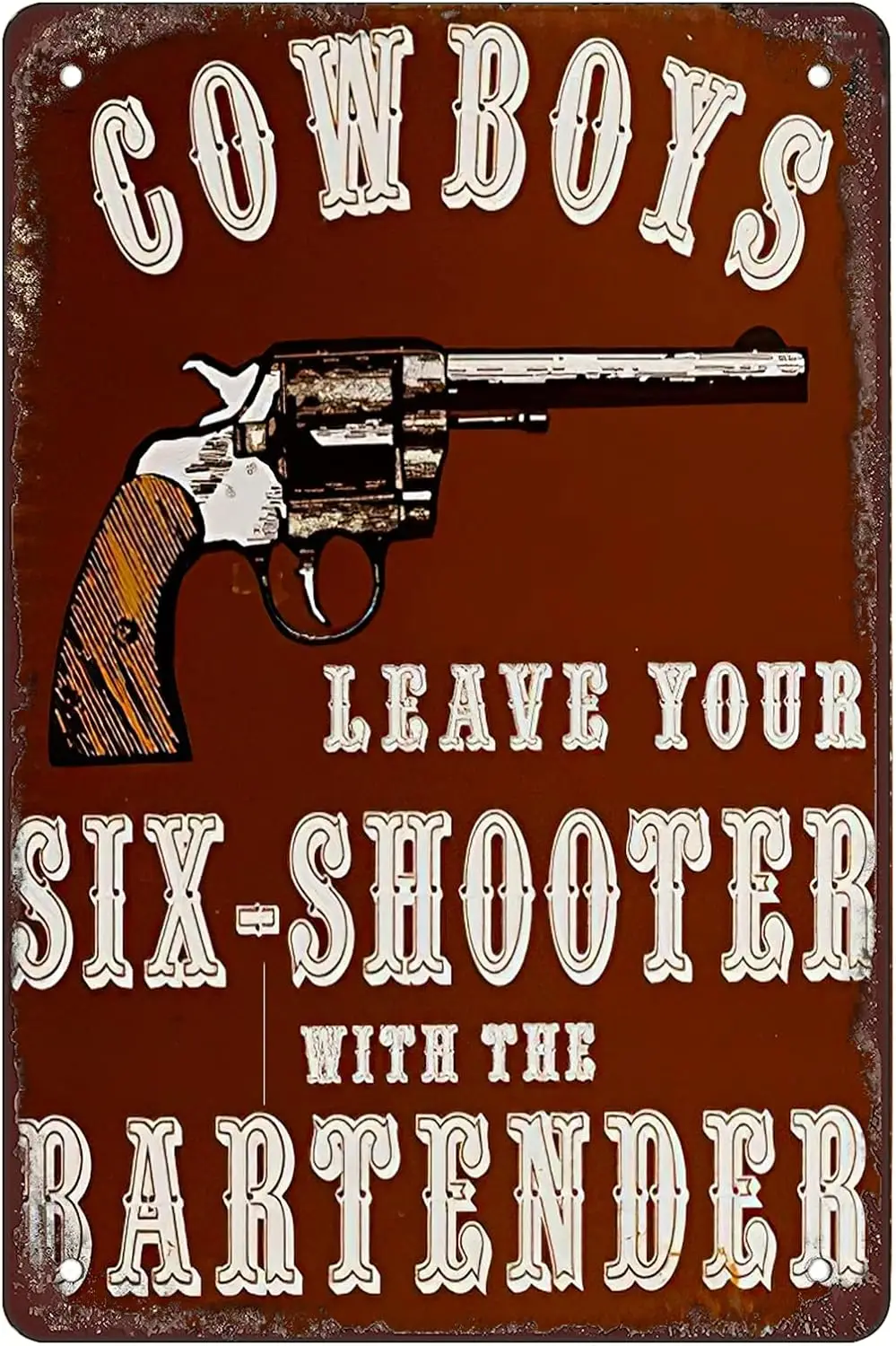Ретро забавный лист Metl Sgn Sgns Cowboys уровень пистолета your sx-shooter с Brtender Outdoor Home Wll Decorton
