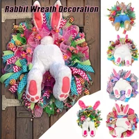 40x50cm easter decorations for home wreath with easter cross garland front door decoration easter thief bunny butt garland