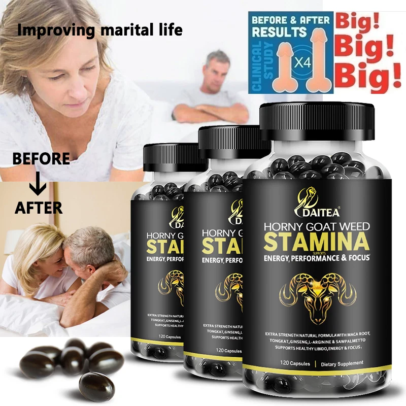 

Daitea Horny Goat Grass + Maca + Ginseng Men's Supplement To Improve Erection,boost Overall Energy,enhance Athletic Performance