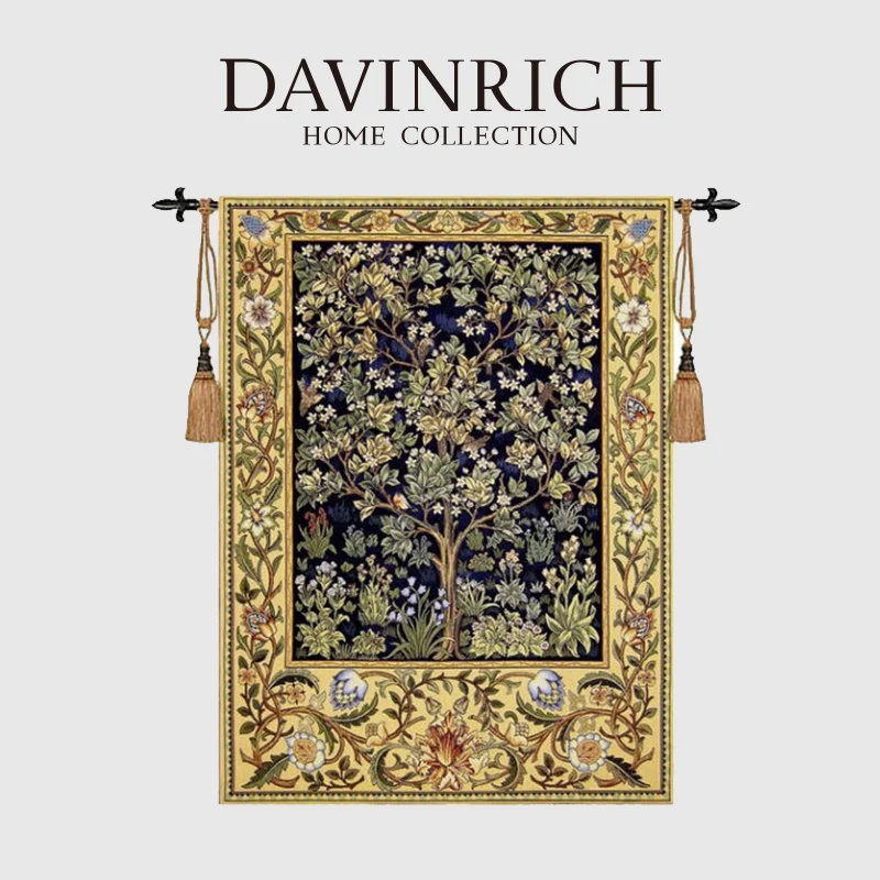 

DAVINRICH леди и единорог средневековая настенная подвеска искусство роскошный бросок Коврик античный Гобелен Высококачественный синель жаккардовый тканый