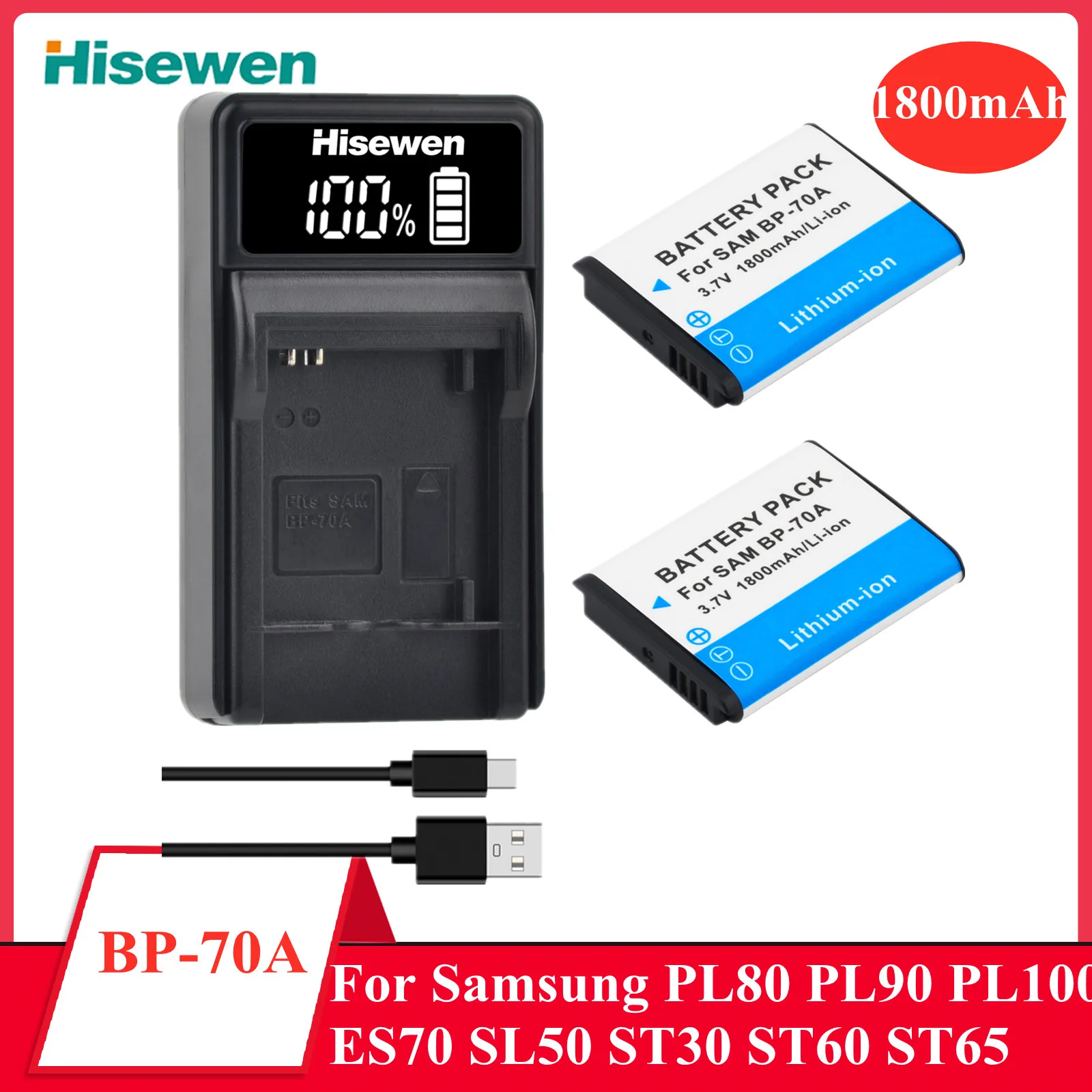 Сменный аккумулятор для камеры BP-70A BP70A SAMSUNG PL80 ES70 PL90 PL100 PL101 PL120 PL170 PL200 PL201 SL50 SL600 TL105