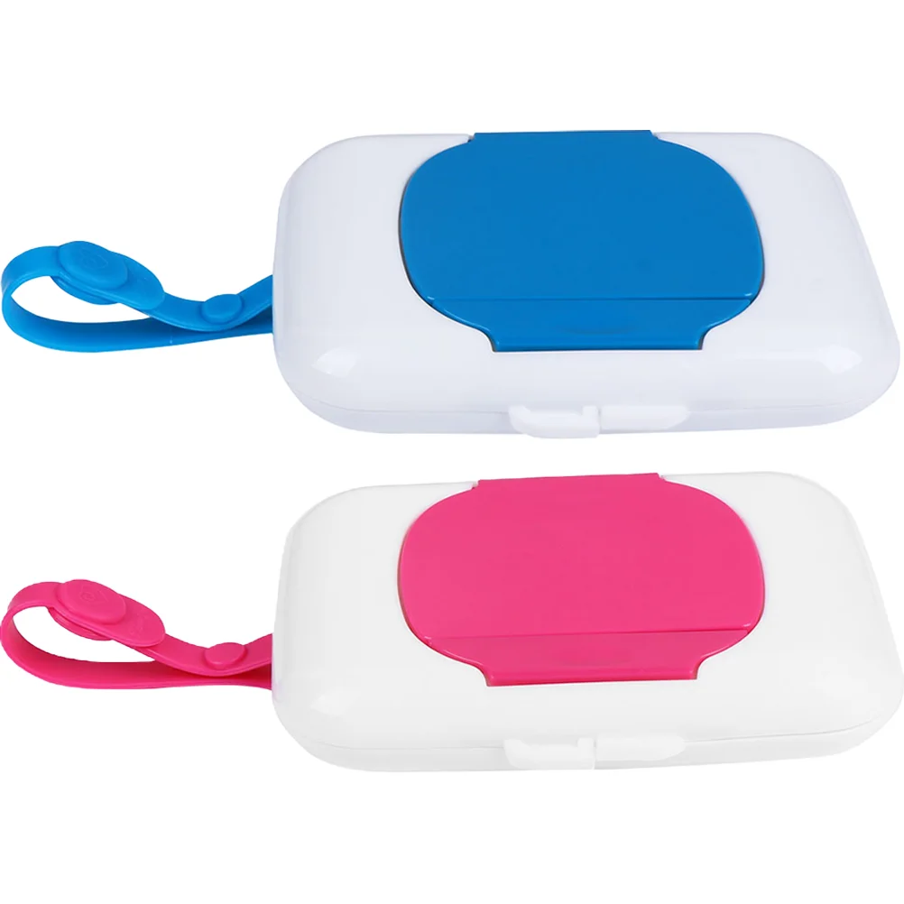 

2 Pcs Bracket Box Wet Tissue Holder Infant Wipes Case Small Baby Portable Dispenser Adorable Suitcase Paper Towel