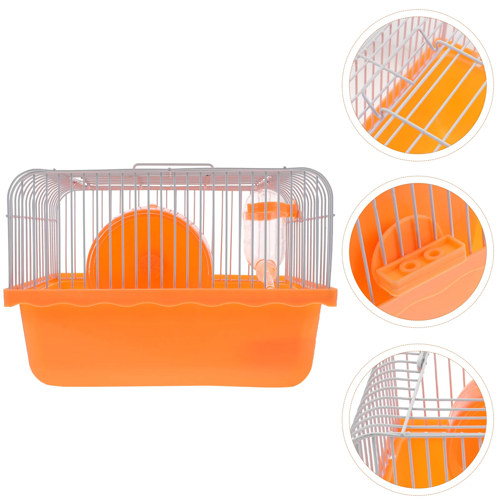 

Hamster Cage Travel Carry Rat Cage Small Pets Supplies Hamster Toy Accessories (Pink)